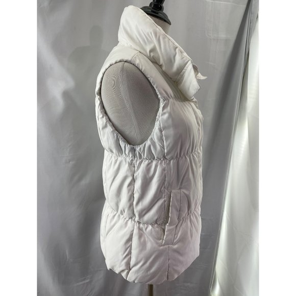 GAP White Zipper/Snap Front 2-Pocket Down Puffer Vest - Picture 3 of 10